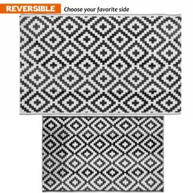 6 X 9ft Camping Carpet, Black And White, shipped From Amazon, Banned From Wal Mart, Not Shipped On Weekends (Option: Black White)