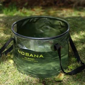 30L Outdoor folding bucket camping self-drying portable barbecue dishwashing bucket telescopic fishing bucket (select: Outdoor folding bucket-green)