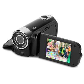 HD 1080P Digital Video Camcorder 2.7in 16X Zoom DV Camera 270° Rotation Rechargeable Camera w/Fill Light Selfie (Color: Black)