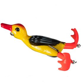 1pc Soft Fishing Lure Duck; Artificial Bait With Rotating Legs; Cool Fishing Lure Bait For Bass, Northern Pike, And Muskies cm/11g 3.5in/0.39oz (Color: Yellow)