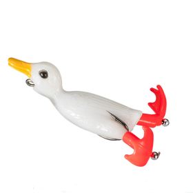 1pc Soft Fishing Lure Duck; Artificial Bait With Rotating Legs; Cool Fishing Lure Bait For Bass, Northern Pike, And Muskies cm/11g 3.5in/0.39oz (Color: White)