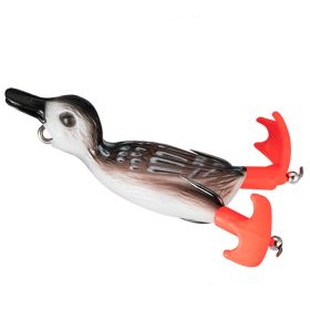 1pc Soft Fishing Lure Duck; Artificial Bait With Rotating Legs; Cool Fishing Lure Bait For Bass, Northern Pike, And Muskies cm/11g 3.5in/0.39oz (Color: Brown)