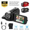 HD 1080P Digital Video Camcorder 2.7in 16X Zoom DV Camera 270° Rotation Rechargeable Kid Camera w/Fill Light Selfie GPCT2659