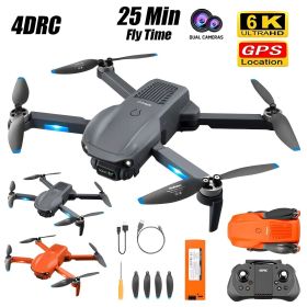 4DRC F12 RC Drone GPS 5G WIFI 6K HD Wide Angle Dual Camera Smart Follow Quadcopter,Professional drones/adult drones, for beginners (select: ORANGE DRONE(1 BATTERY))