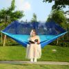 600lbs. Load 2 Person Hammock with Mosquito Net, Outdoor Hiking & Camping Hammock. Portable, Nylon Hanging Swinging Bed.